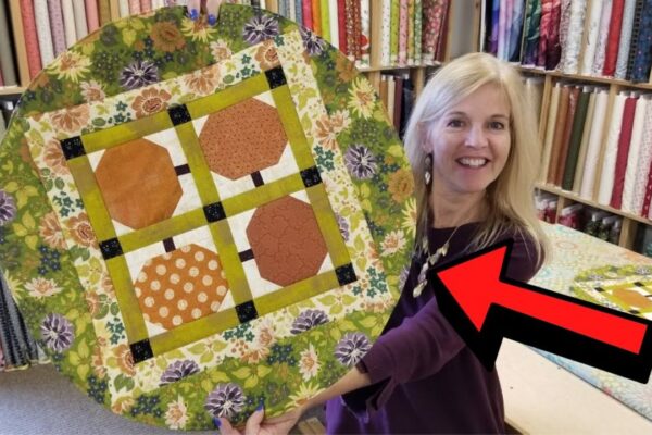 Finished Beginner-Friendly Quilted Round Table Topper, a completed DIY project