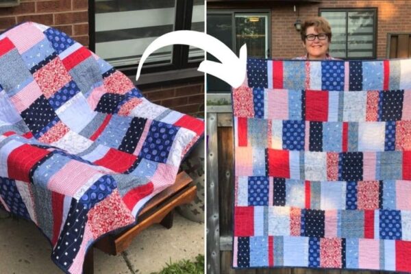 Finished Fast and Easy Beginner Quilt Using Fat Quarters, a completed DIY project
