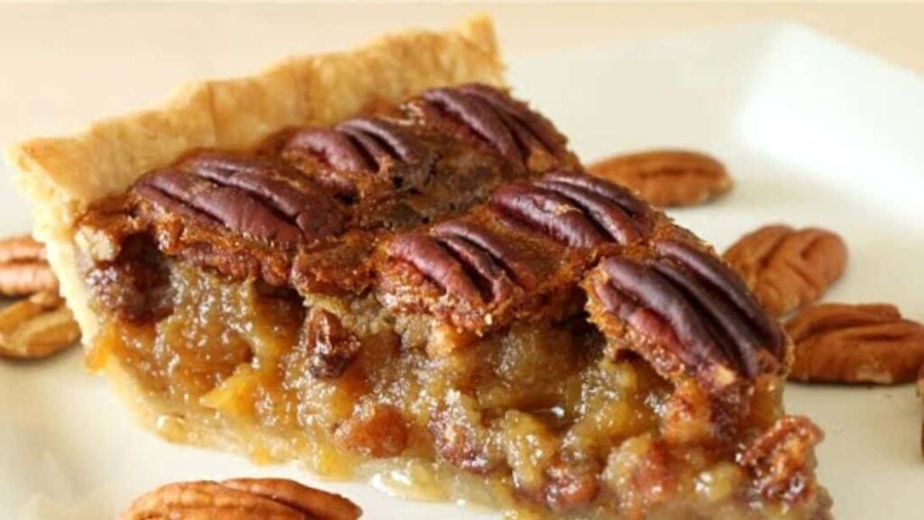 Best 7-Ingredient Southern Pecan Pie, homemade and freshly served