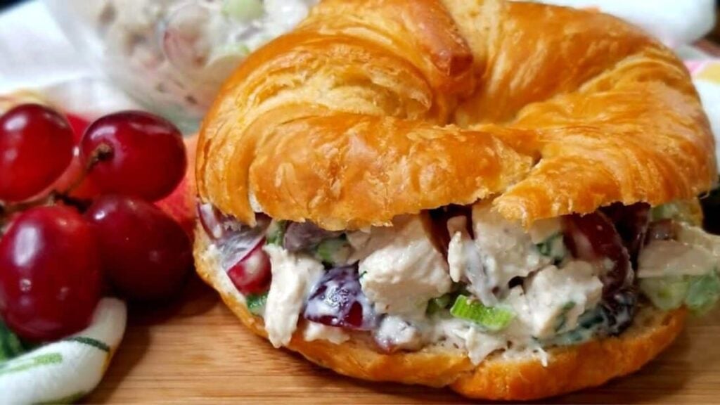 Best Chicken Salad With Grapes and Pecans, homemade and freshly served