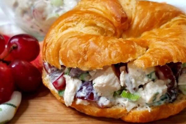Best Chicken Salad With Grapes and Pecans, homemade and freshly served