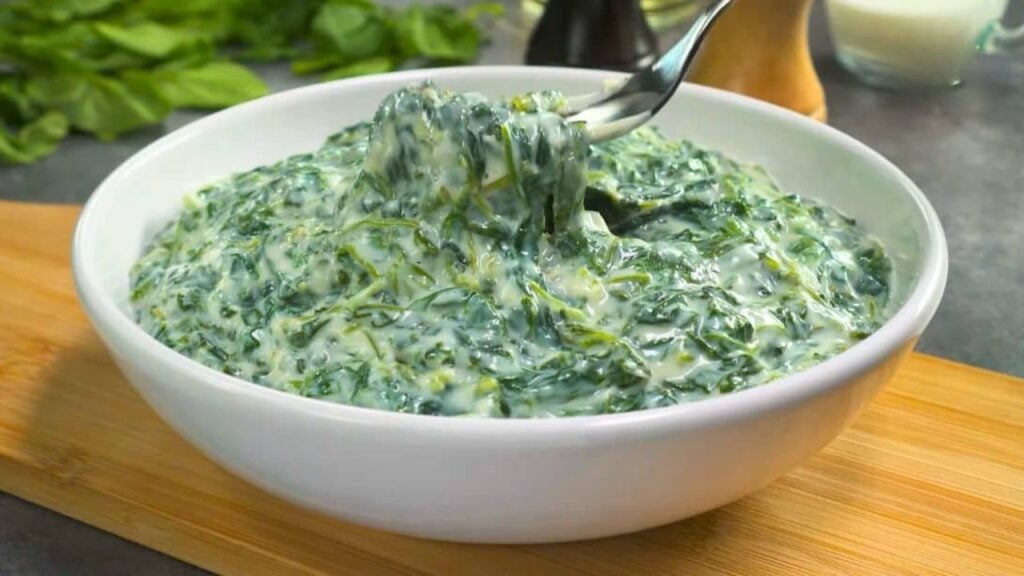 Best Creamed Spinach, homemade and freshly served