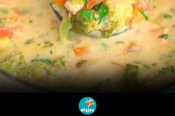 Best Creamy Vegetable Soup, homemade and freshly served
