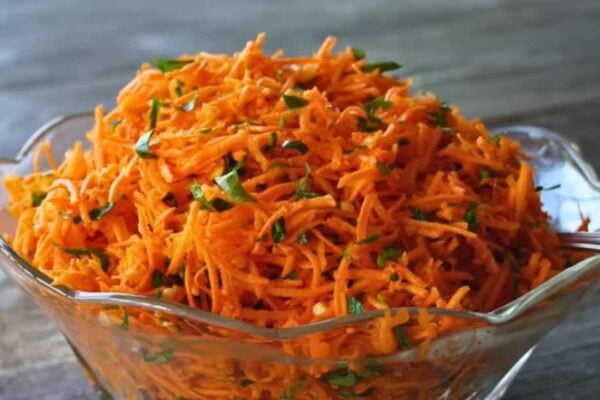 Best Grated Carrot Salad, homemade and freshly served