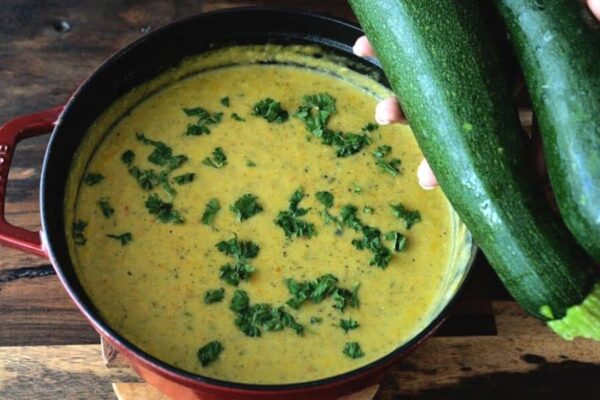 Best Homemade Zucchini Soup, homemade and freshly served