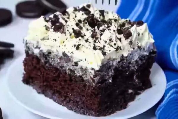 Best Oreo Chocolate Poke Cake, homemade and freshly served