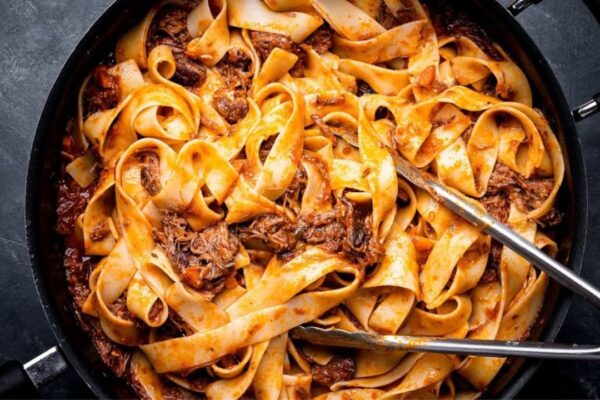 Best Short Rib Ragu With Pappardelle Pasta, homemade and freshly served