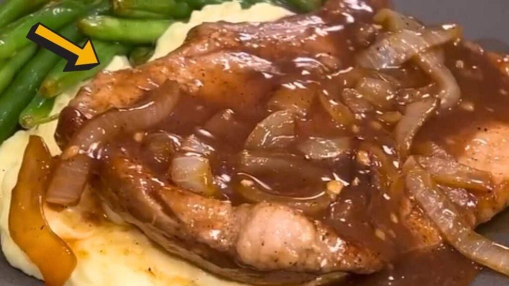 Best Smothered Pork Chop and Gravy, homemade and freshly served