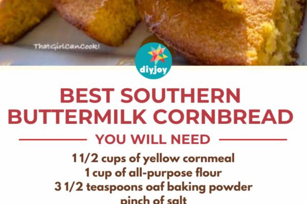 Best Southern Buttermilk Cornbread, homemade and freshly served