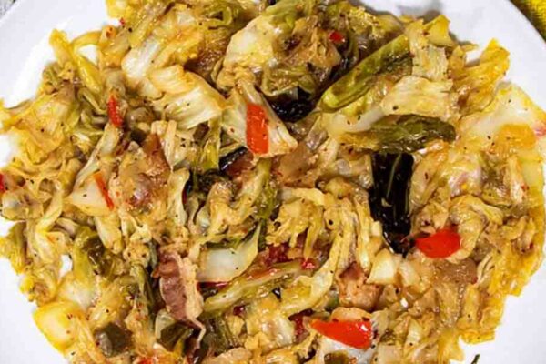 Best Southern Fried Cabbage, homemade and freshly served