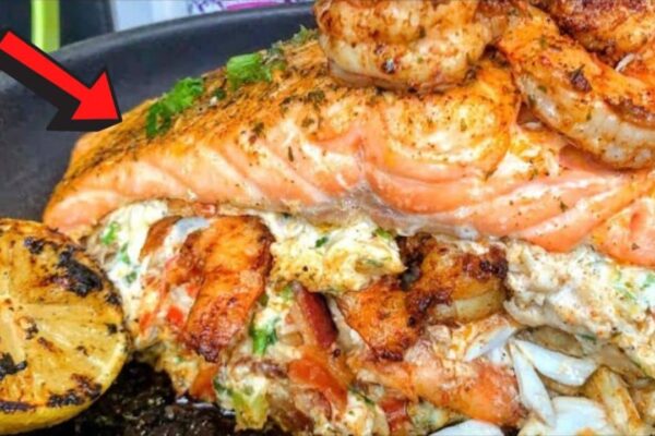 Best Stuffed Salmon, homemade and freshly served