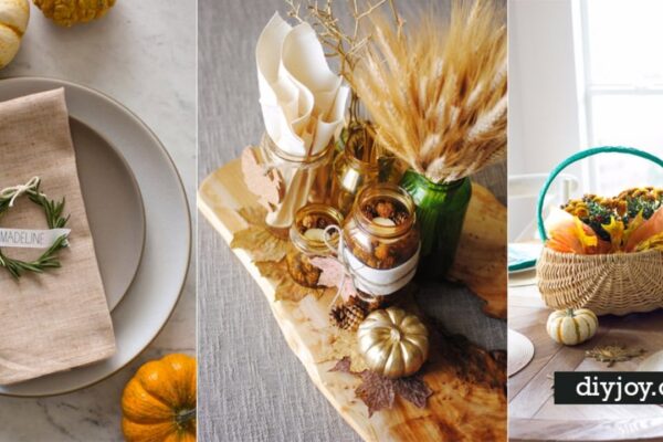 33 DIY Thanksgiving Centerpieces to Decorate The Table, homemade and freshly served
