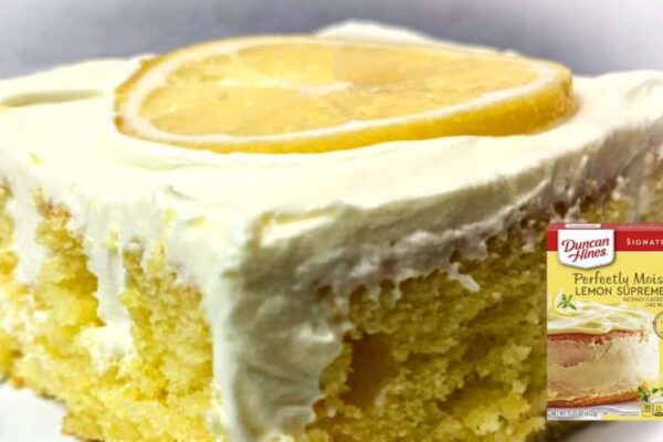 Best Triple Lemon Poke Cake, homemade and freshly served