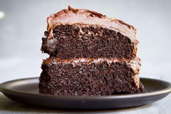 Best Vegan Chocolate Cake, homemade and freshly served