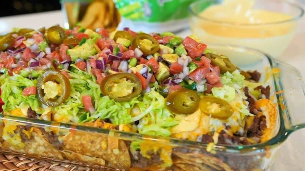 Best Walking Taco Casserole, homemade and freshly served