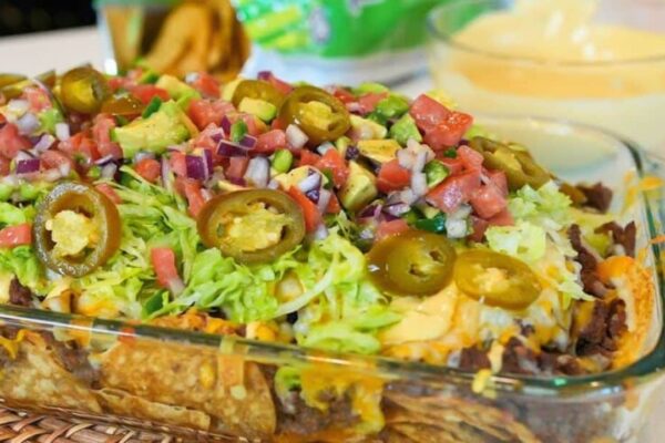 Best Walking Taco Casserole, homemade and freshly served