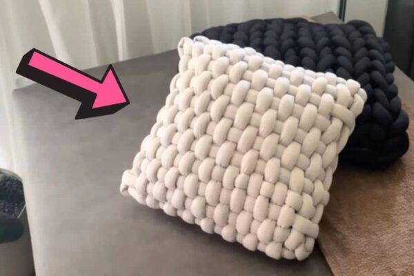 Finished Big Chunky Braided Pillow, a completed DIY project