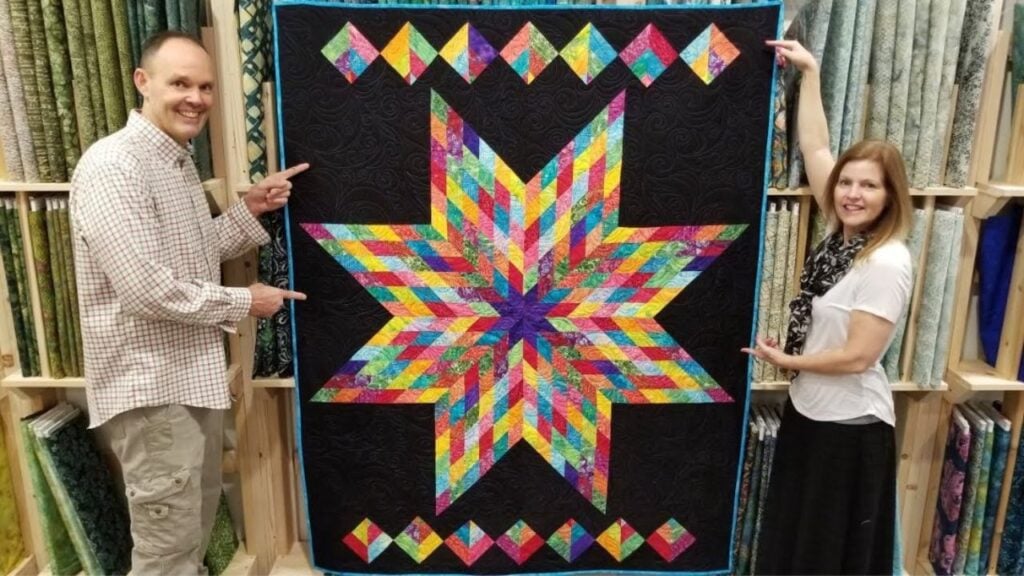 Big Lone Star Quilt Using One Jelly Roll, homemade and freshly served