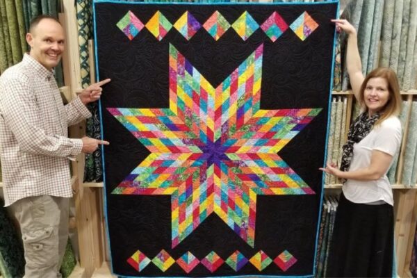 Big Lone Star Quilt Using One Jelly Roll, homemade and freshly served