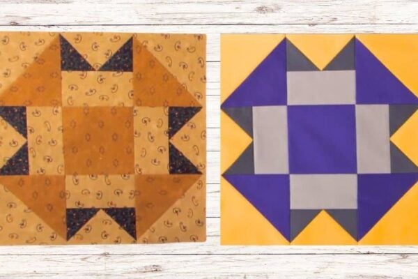 Finished Big T Quilt Block, a completed DIY project