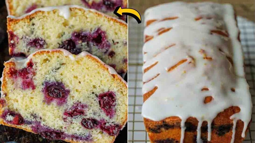 Moist Blueberry Bread, homemade and freshly served