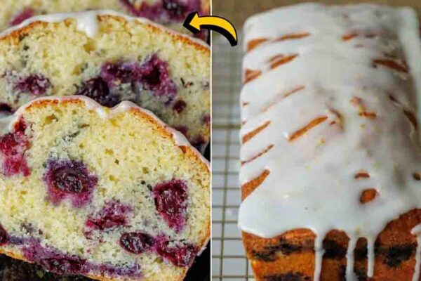 Moist Blueberry Bread, homemade and freshly served