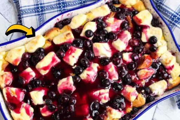 Overnight Blueberry French Toast Casserole, homemade and freshly served