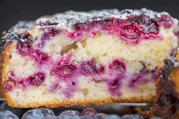 Blueberry Lemon Cake, homemade and freshly served