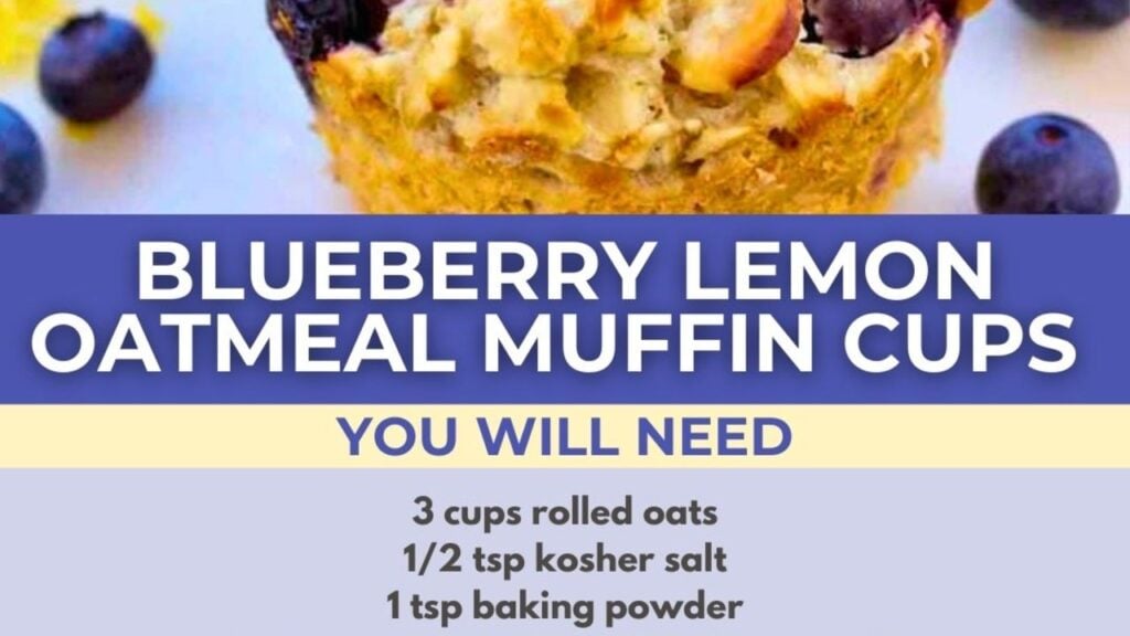 Blueberry Lemon Oatmeal Muffin Cups, homemade and freshly served