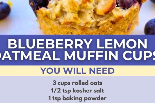 Blueberry Lemon Oatmeal Muffin Cups, homemade and freshly served
