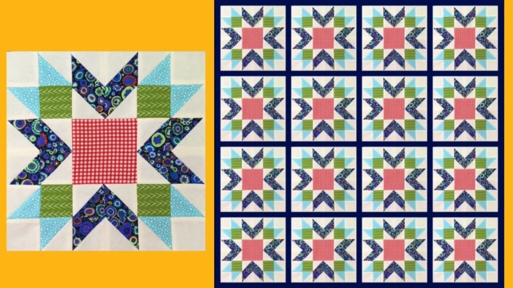 Blueberry Pie Quilt Block, homemade and freshly served