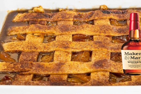 Bourbon Peach Cobbler, homemade and freshly served