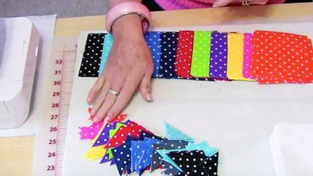 Finished Iron 2″ Blocks Into Triangles To Make This Bowtie Quilt, a completed DIY project