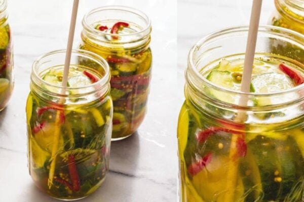 Bread and Butter Pickles, homemade and freshly served