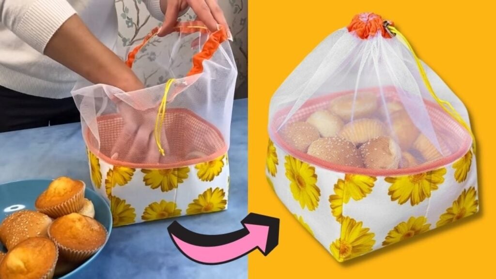 Bread Basket Food Cover DIY, homemade and freshly served