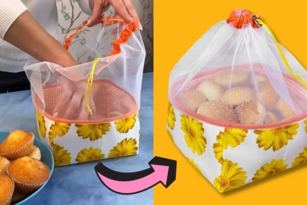 Bread Basket Food Cover DIY, homemade and freshly served