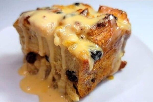 Bread Pudding With Nutmeg, homemade and freshly served