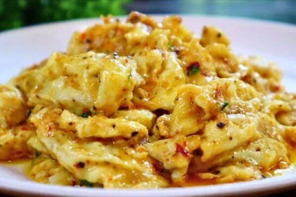 Breakfast Butter Garlic Egg, homemade and freshly served