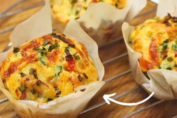 Breakfast Pizza Muffins, homemade and freshly served