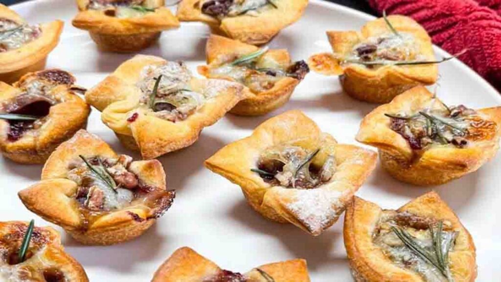 Brie Cranberry Bites using Canned Crescent Dough, homemade and freshly served
