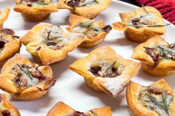 Brie Cranberry Bites using Canned Crescent Dough, homemade and freshly served