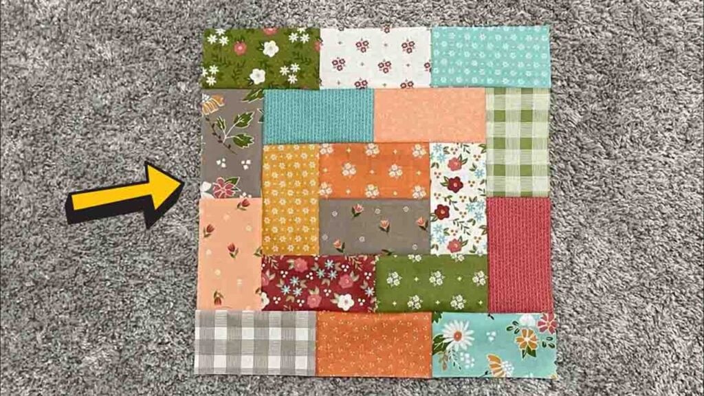 Finished Broken Courthouse Quilt Block, a completed DIY project