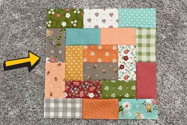 Finished Broken Courthouse Quilt Block, a completed DIY project