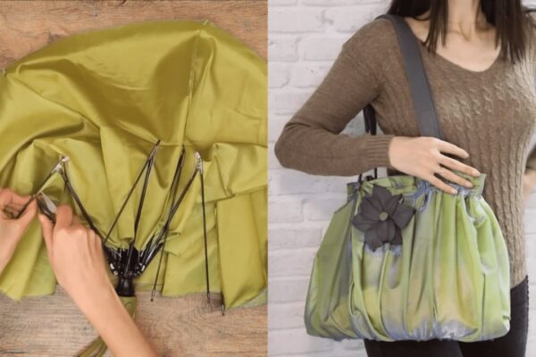 Finished Transform a Broken Umbrella into a Woman’s Bag, a completed DIY project
