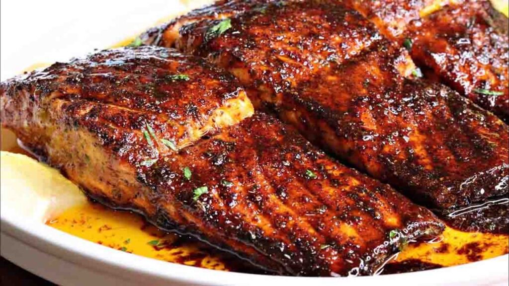 Brown Butter Glazed Old Bay Salmon, homemade and freshly served