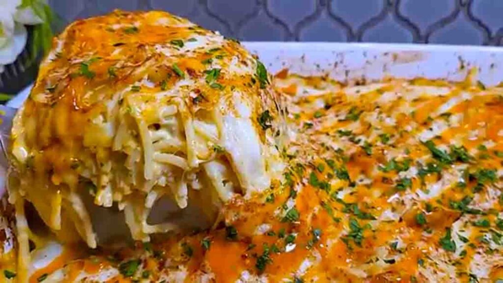 Buffalo Chicken Spaghetti, homemade and freshly served