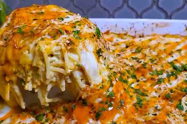 Buffalo Chicken Spaghetti, homemade and freshly served