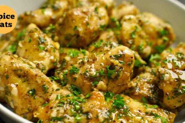 Butter Garlic Chicken Bites, homemade and freshly served