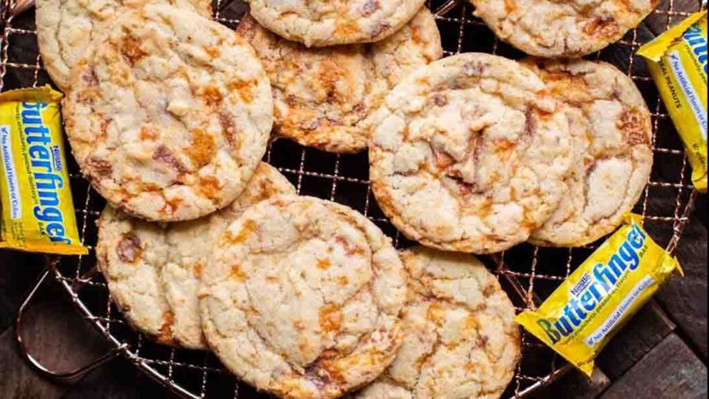 Butterfinger Cookies, homemade and freshly served