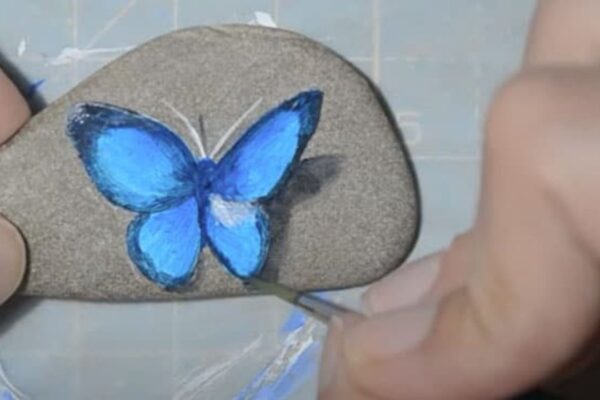 Easy DIY Butterfly Rock Painting, homemade and freshly served
